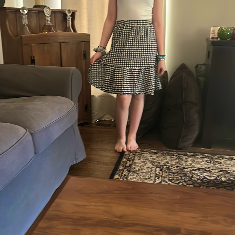Beautiful Plaid Sunflower Knee Skirt! (OLDNAVY) Large 10-12